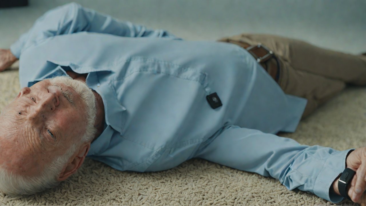 这个老人的智能带 当你摔倒时会部署一个气囊来防止Hip断裂